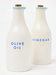 Oliver Bonas Multi Ceramic Olive Oil & Vinegar Bottles Set of 2 - Image 4 of 4