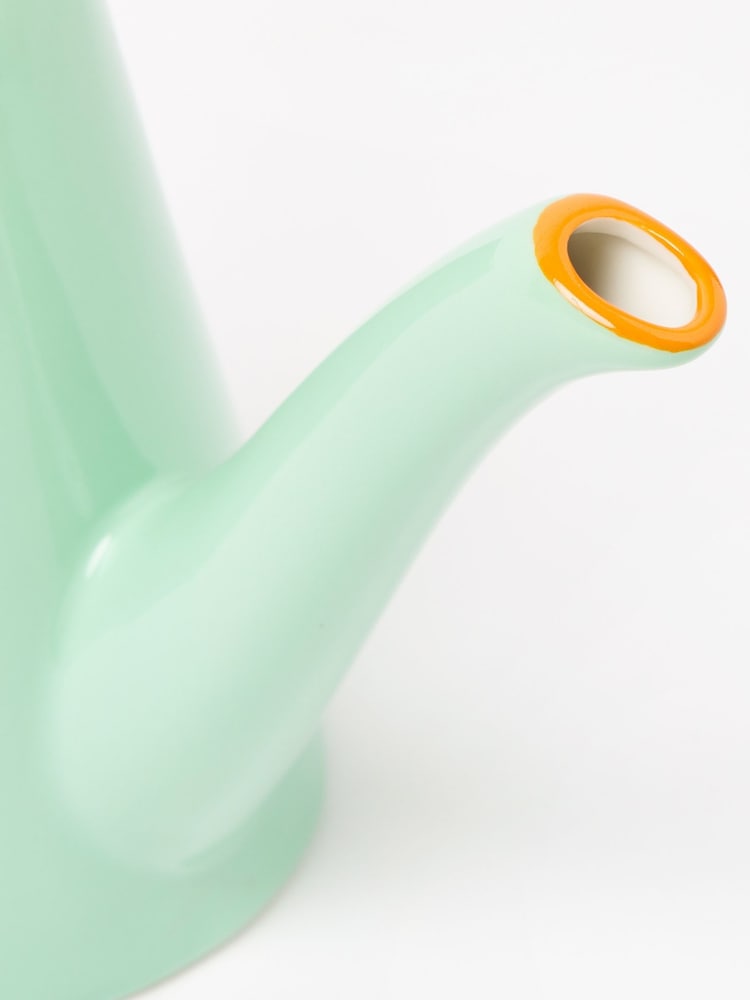 Oliver Bonas Green Daisy Ceramic Garden Watering Can - Image 4 of 4