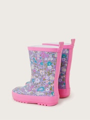 Monsoon Pink Floral Bunny Print Wellies - Image 4 of 4