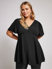 Yours Curve London V-Neck Angel Sleeve Blouse - Image 3 of 5