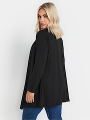 Yours Curve Black Waterfall Cardigan - Image 3 of 5