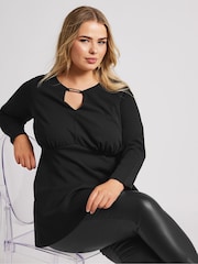 Yours Curve Black London Keyhole Top - Image 4 of 5