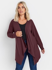 Yours Curve Purple Waterfall Cardigan - Image 1 of 5