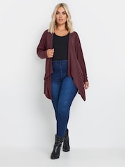 Yours Curve Purple Waterfall Cardigan - Image 2 of 5