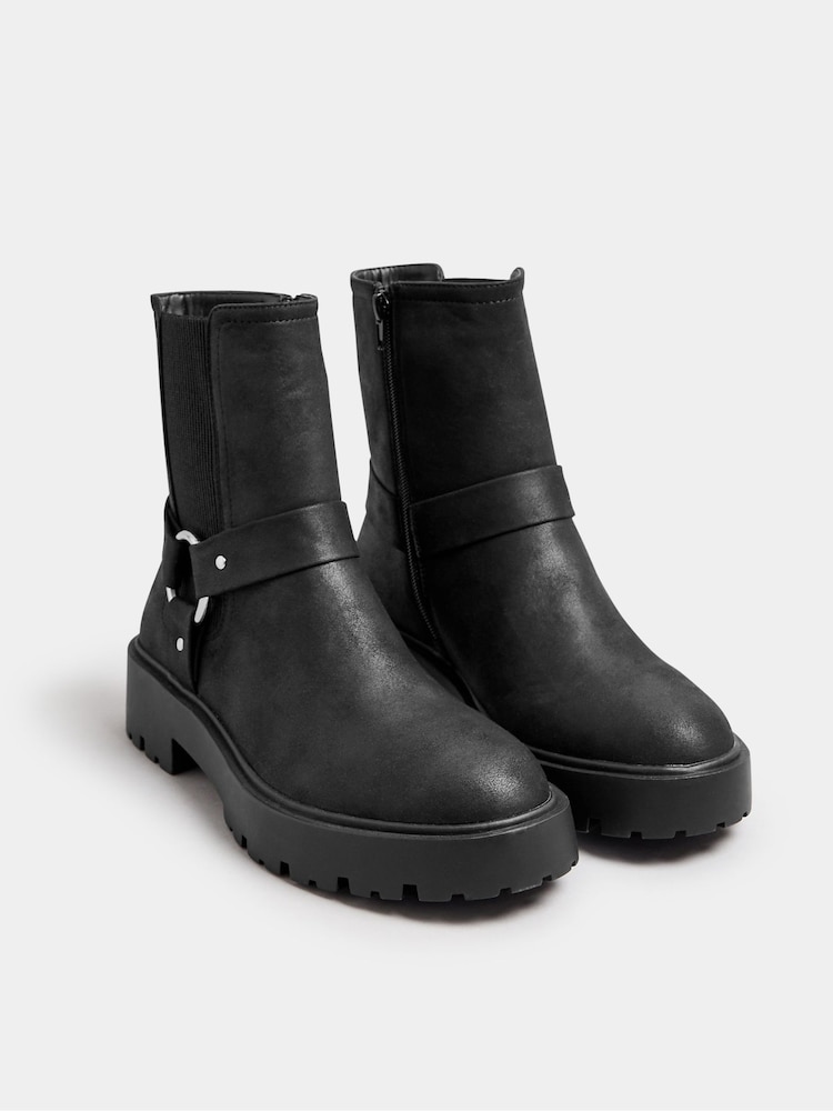 Yours Curve Extra Coupe ample Chelsea Bottes/Bottines de motard épais - Image 3 of 5
