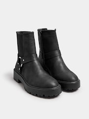 Yours Curve Black Extra Wide Fit Extra Wide Fit Chunky Biker Chelsea Boots - Image 3 of 5