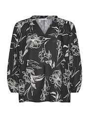 Yours Curve Black London Pleated Front Blouse - Image 5 of 5
