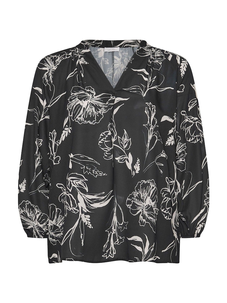 Yours Curve Black London Pleated Front Blouse - Image 5 of 5