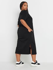 Yours Curve Black 100% Cotton Throw On Dress - Image 3 of 5