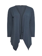 Yours Curve Blue Waterfall Cardigan - Image 5 of 5