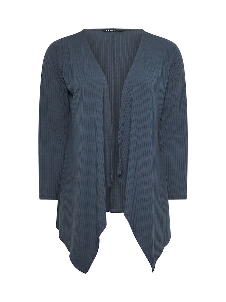 Yours Curve Blue Waterfall Cardigan - Image 5 of 5