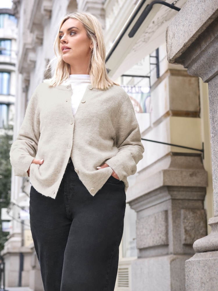 Yours Curve Natural Button Through Cardigan - Image 1 of 6