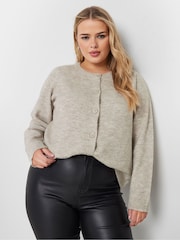 Yours Curve Natural Button Through Cardigan - Image 2 of 6