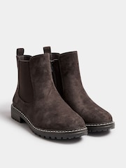 Yours Curve Brown Extra-Wide Fit Casual Chelsea Boots - Image 3 of 5