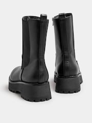 Yours Curve Black Wide Fit Extra Wide Fit Chunky Wedge Chelsea Boots - Image 4 of 5