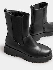 Yours Curve Black Wide Fit Extra Wide Fit Chunky Wedge Chelsea Boots - Image 5 of 5