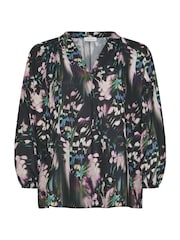 Yours Curve Black London Pleated Front Blouse - Image 5 of 5