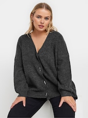 Yours Curve Grey Button Through Cardigan - Image 1 of 6