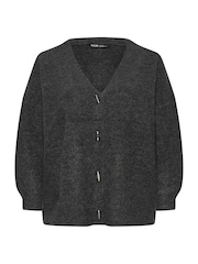 Yours Curve Grey Button Through Cardigan - Image 6 of 6