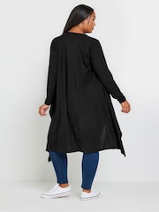 Yours Curve Black Waterfall Midaxi Cardigan - Image 3 of 5
