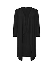 Yours Curve Black Waterfall Midaxi Cardigan - Image 5 of 5