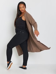 Yours Curve Brown Waterfall Midaxi Cardigan - Image 3 of 6