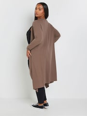 Yours Curve Brown Waterfall Midaxi Cardigan - Image 4 of 6