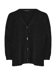 Yours Curve Black Button Through Cardigan - Image 5 of 5