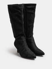 Yours Curve Black Extra Wide Fit Pointed Toe Knee High Boots - Image 2 of 5