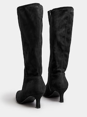 Yours Curve Black Extra Wide Fit Pointed Toe Knee High Boots - Image 3 of 5