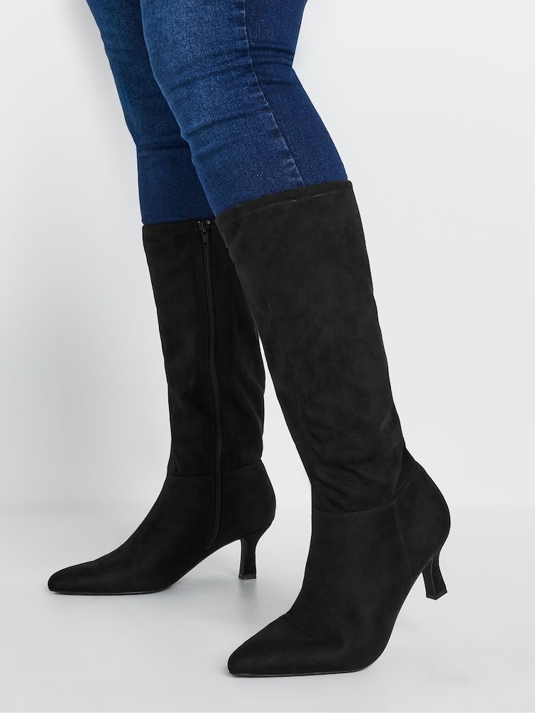 Yours Curve Black Extra Wide Fit Pointed Toe Knee High Boots - Image 5 of 5