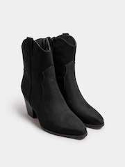 Yours Curve Black Extra Wide Fit Western Ankle Boots - Image 3 of 5