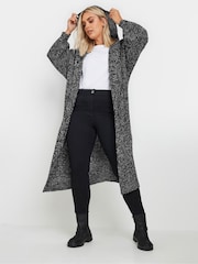 Yours Curve Black Hooded Longline Cardigan - Image 1 of 5