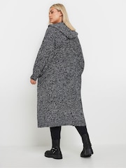 Yours Curve Black Hooded Longline Cardigan - Image 3 of 5