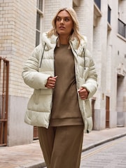 Yours Curve Cream Sporty Short Coat - Image 1 of 6