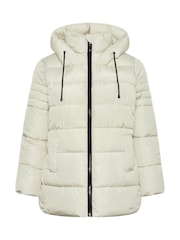 Yours Curve Cream Sporty Short Coat - Image 6 of 6