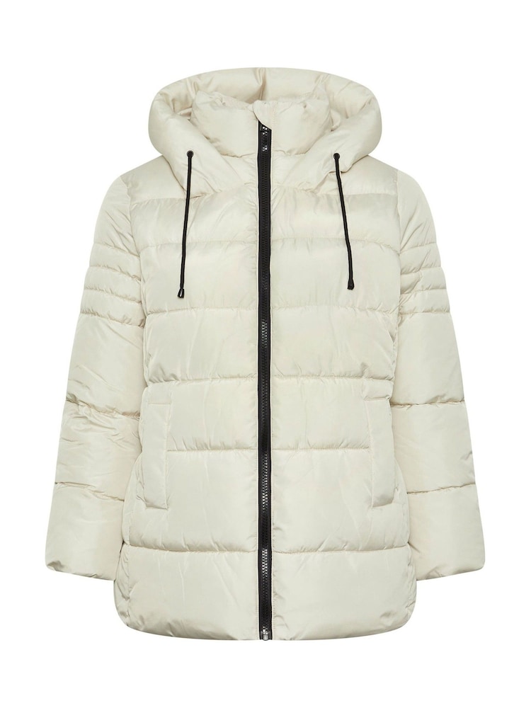 Yours Curve Cream Sporty Short Coat - Image 6 of 6