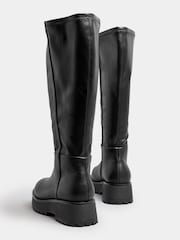 Yours Curve Black Extra Wide Fit Extra Wide Fit Wedge Knee High Boots - Image 4 of 5