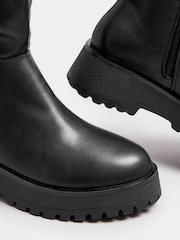 Yours Curve Black Extra Wide Fit Extra Wide Fit Wedge Knee High Boots - Image 5 of 5