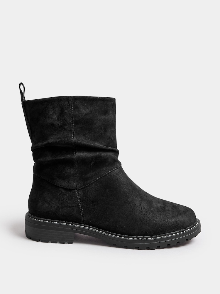 Yours Curve Black Extra Wide Fit Slouch Boots - Image 2 of 4