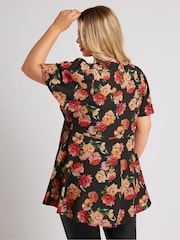 Yours Curve Black London V-Neck Blouse - Image 4 of 5