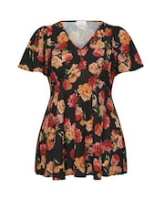Yours Curve Black London V-Neck Blouse - Image 5 of 5