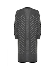 Yours Curve Grey Striped Longline Cardigan - Image 5 of 5