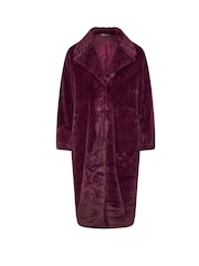 Yours Curve Red Plush Faux Fur Maxi Coat - Image 9 of 9