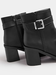 Yours Curve Black Extra Wide Fit Buckle Block Boots - Image 5 of 5
