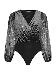 Yours Curve London Wickelbody mit Pailletten in Ombre - Bild 6 von 6