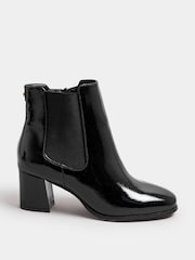 Yours Curve Black Extra Wide Fit Patent Block Chelsea Boots - Image 3 of 5