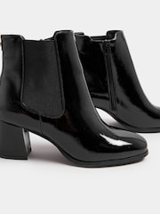 Yours Curve Black Extra Wide Fit Patent Block Chelsea Boots - Image 5 of 5