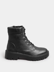 Yours Curve Black Extra Wide Fit Extra Wide Fit Chunky Lace Up Boots - Image 2 of 5