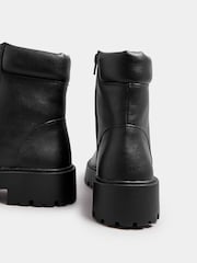 Yours Curve Black Extra Wide Fit Extra Wide Fit Chunky Lace Up Boots - Image 5 of 5
